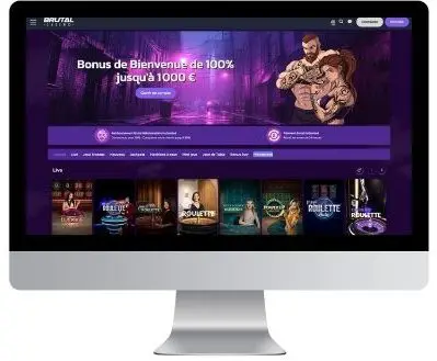 Brutal Casino affiché sur un écran d'ordinateur